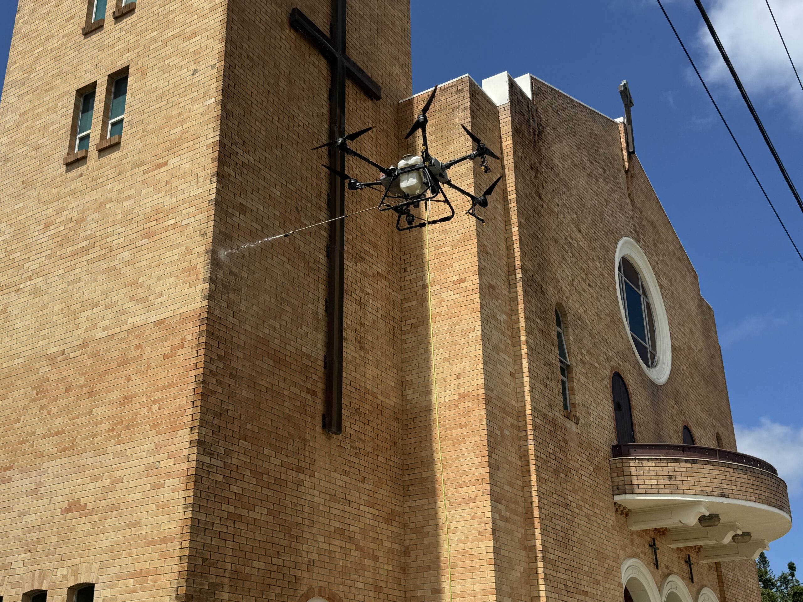 Drone cleaning Mackay at Saint Patrick’s Church River Street