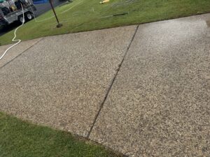 Driveway Cleaning Bucasia exposed aggregate driveway after pressure cleaning
