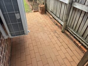 Brick pathway cleaning Bucasia after restoration