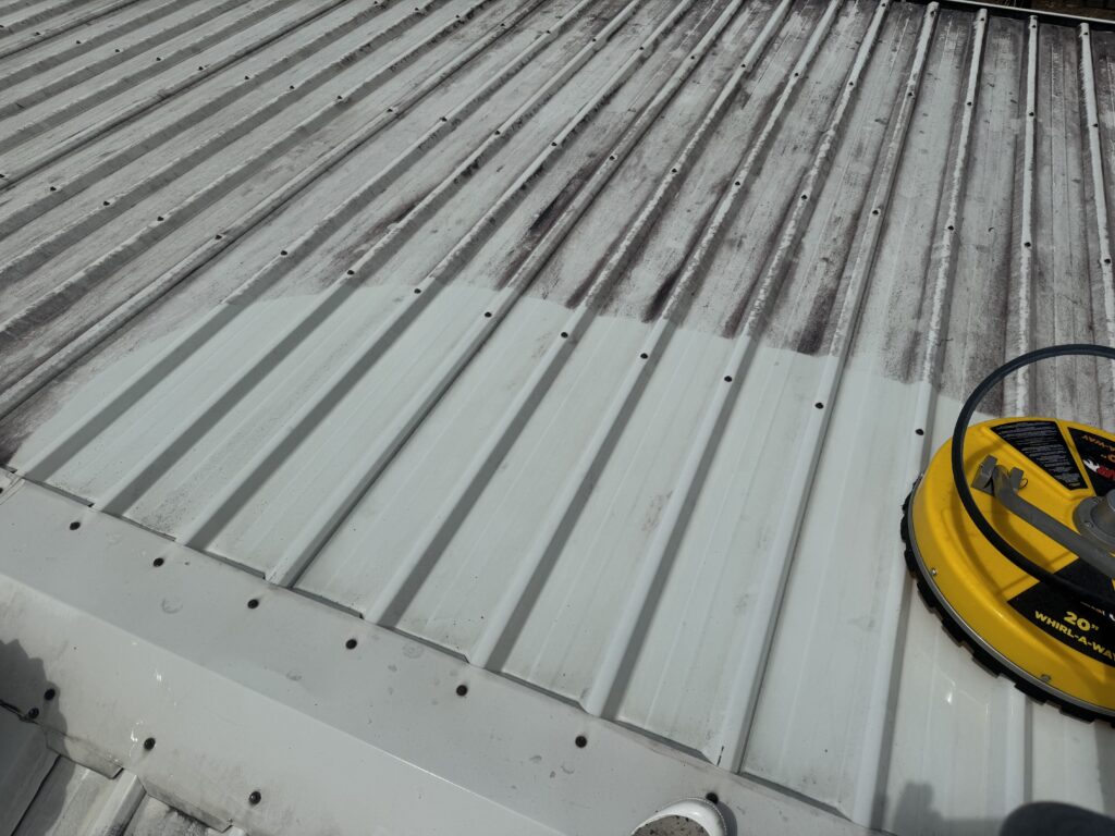 Roof Cleaning Glenella Colorbond roof before and after cleaning