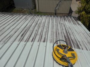 Dirty roof before clean
