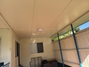 Clean patio ceiling after professional house washing
