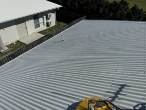 Freshly cleaned white Colorbond roof