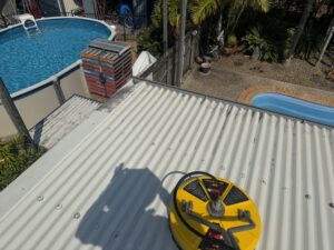 Professional roof cleaning equipment used on a Slade Point roof