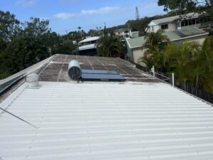 roof half cleaned
