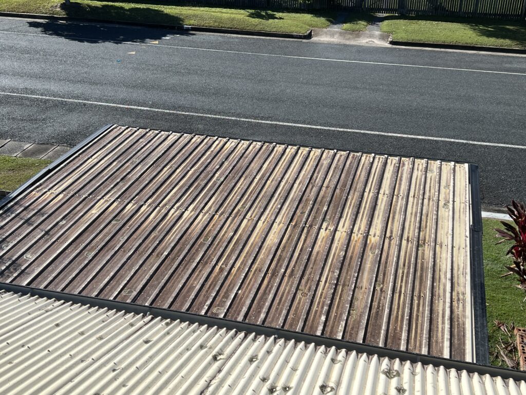 Colorbond roof before roof cleaning North Mackay