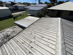 Roof mould and lichen on Colorbond roof North Mackay