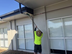 Soft washing gutters and fascias