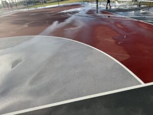 Soft wash cleaning of the courts in Sarina 
