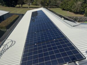 Solar panels after they have been cleaned in Mackay