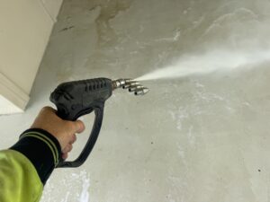 Cleaning the patio with a JRod