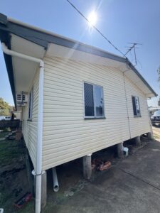 Water washing the house in North Mackay